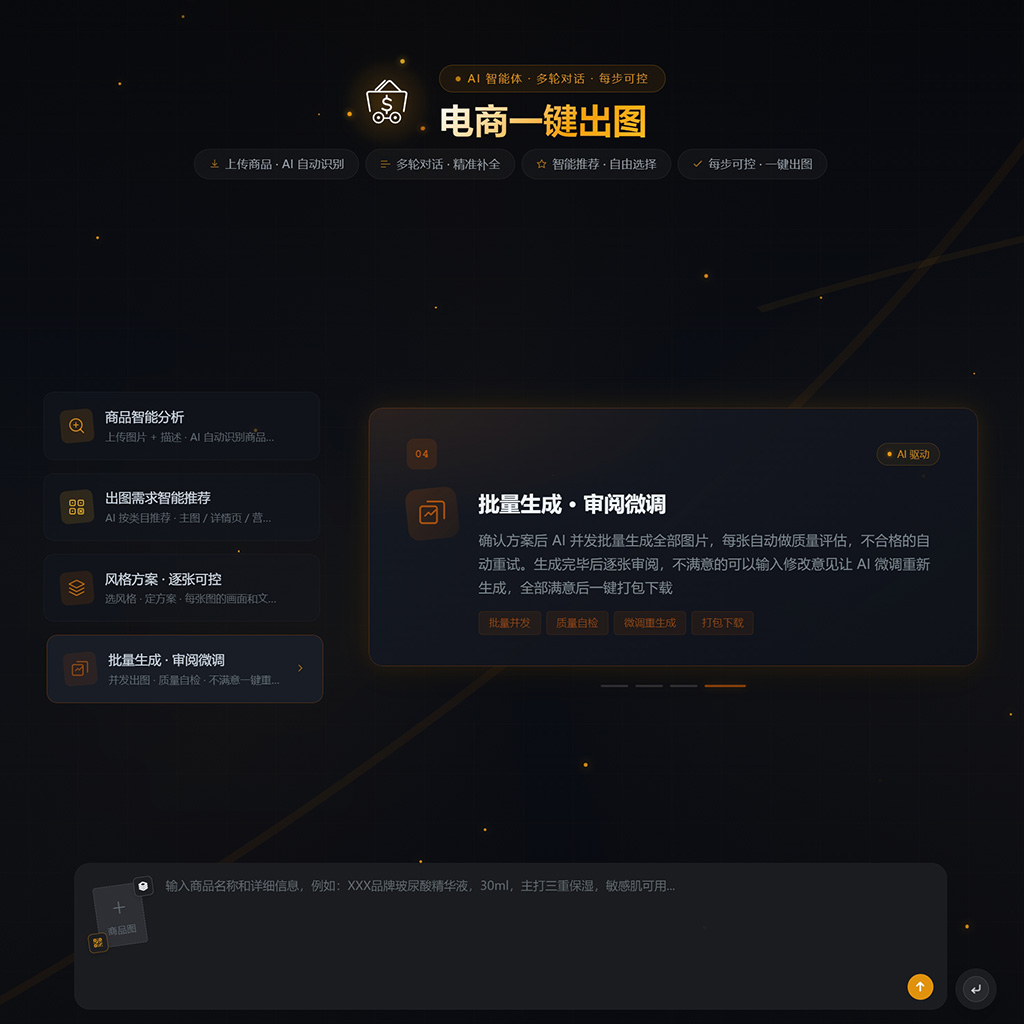 菁选灵创AIGC无限画布电商一键生图展示